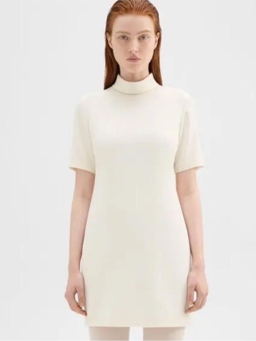 Theory Mini Roll Neck Dress in Admiral Crepe